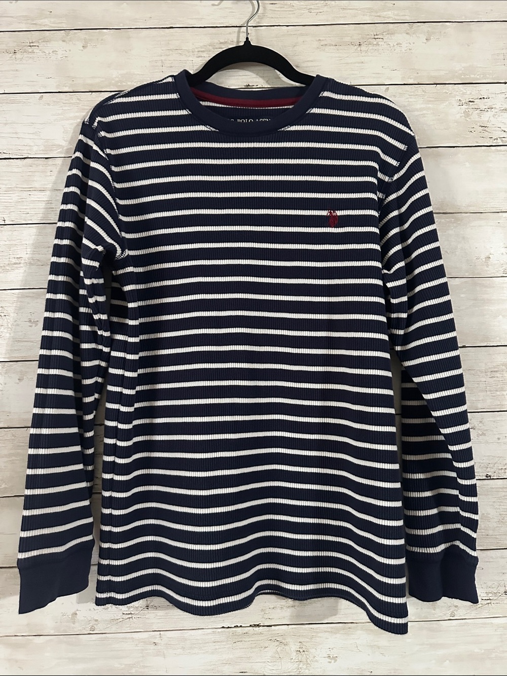 Vintage Y2K U.S. Polo Assn. Striped Ribbed Thermal Long sleeve size Large